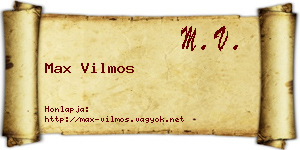 Max Vilmos névjegykártya